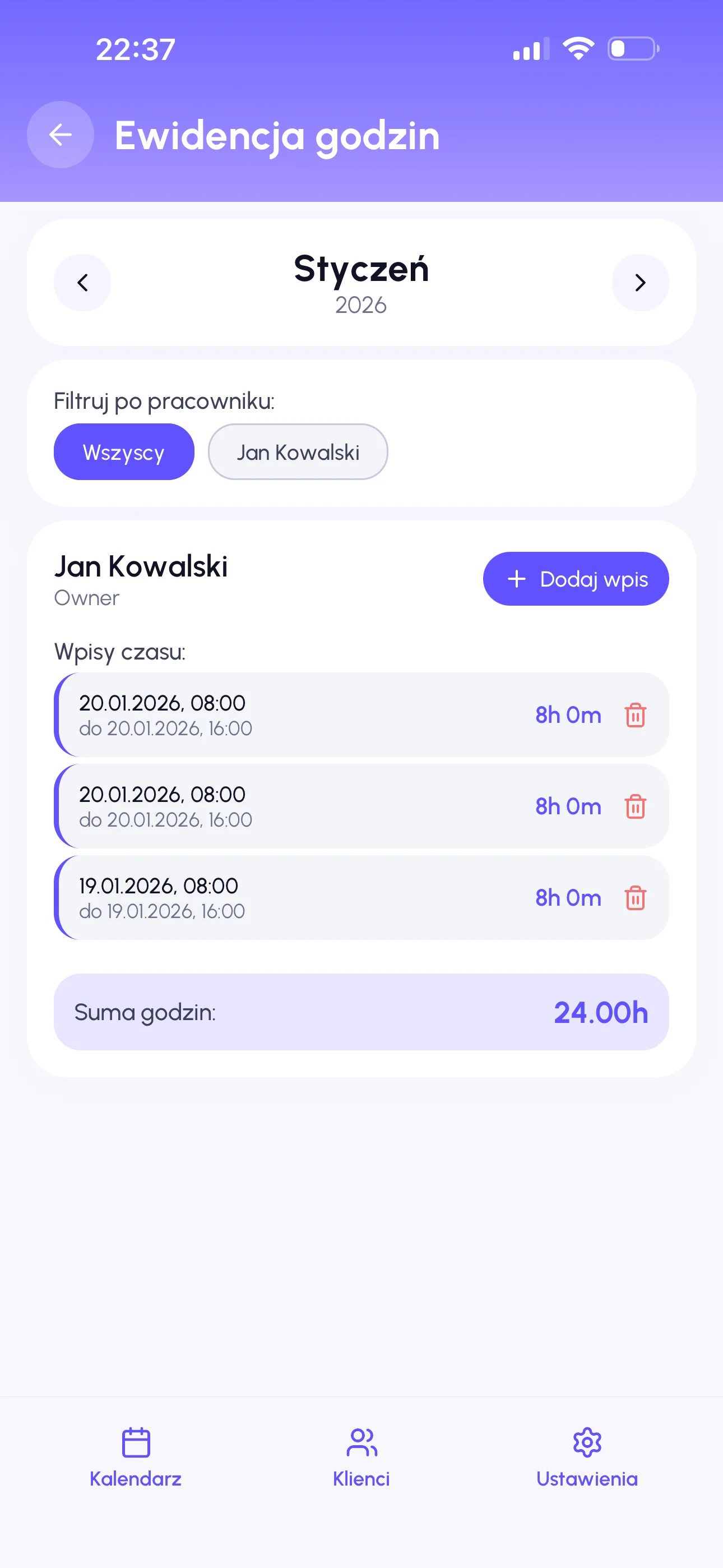 Ewidencja czasu pracy